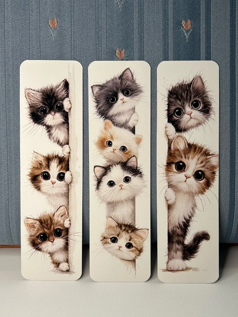 Cute Kittens Bookmarks - Brown & White Cat Design